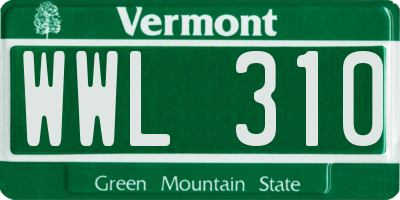 VT license plate WWL310