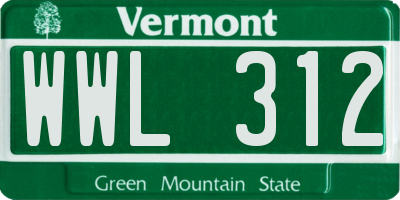 VT license plate WWL312