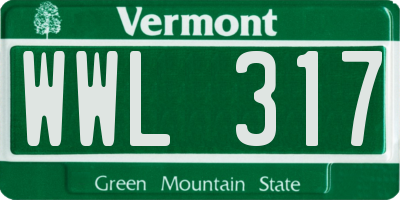 VT license plate WWL317
