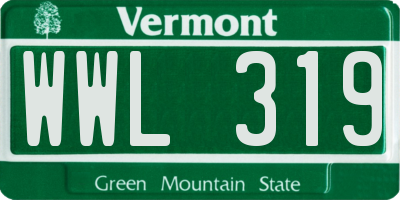 VT license plate WWL319