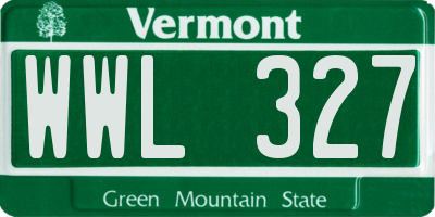VT license plate WWL327