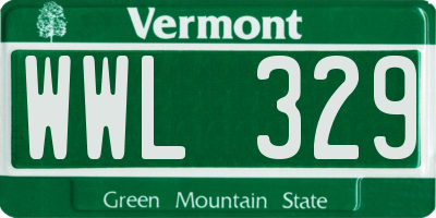 VT license plate WWL329