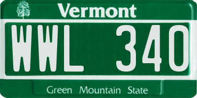 VT license plate WWL340