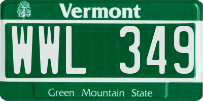 VT license plate WWL349