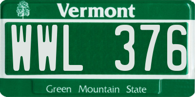 VT license plate WWL376
