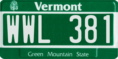 VT license plate WWL381