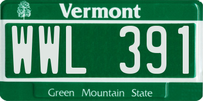 VT license plate WWL391