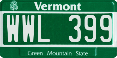 VT license plate WWL399