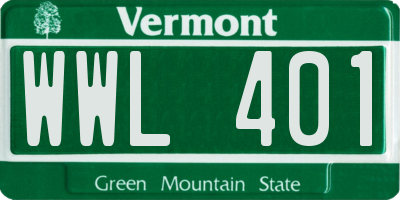 VT license plate WWL401