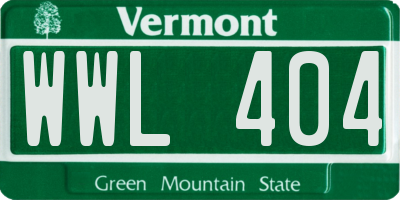 VT license plate WWL404