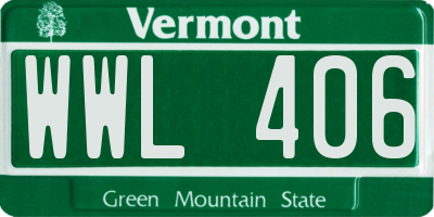 VT license plate WWL406