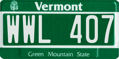 VT license plate WWL407