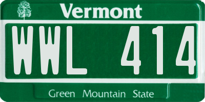 VT license plate WWL414