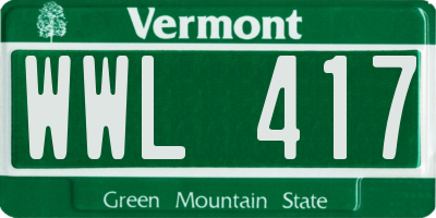 VT license plate WWL417