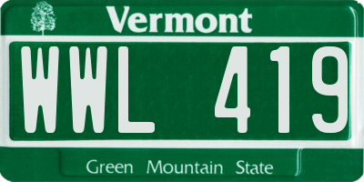 VT license plate WWL419