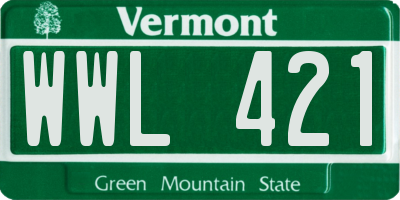 VT license plate WWL421