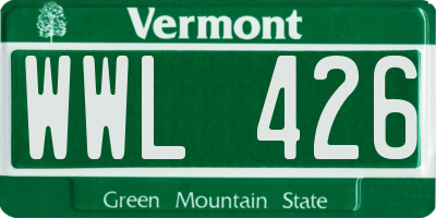 VT license plate WWL426