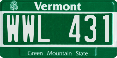 VT license plate WWL431