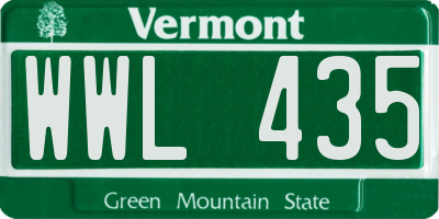 VT license plate WWL435