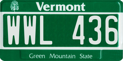 VT license plate WWL436