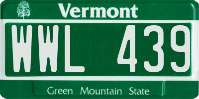 VT license plate WWL439