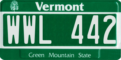 VT license plate WWL442