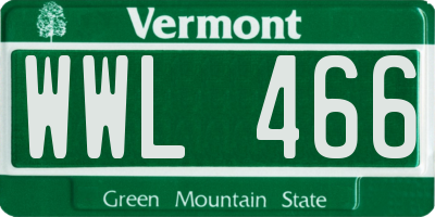 VT license plate WWL466