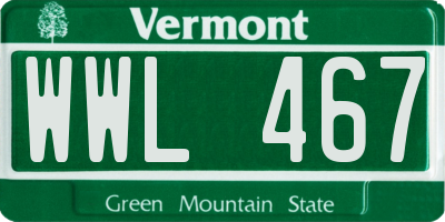 VT license plate WWL467