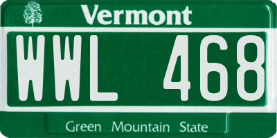 VT license plate WWL468