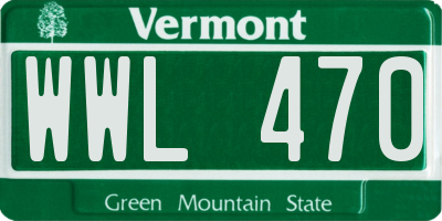 VT license plate WWL470