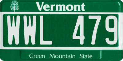 VT license plate WWL479