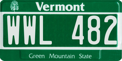 VT license plate WWL482