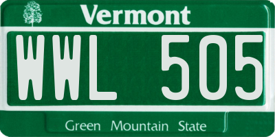 VT license plate WWL505