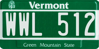 VT license plate WWL512
