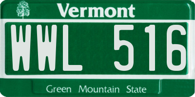 VT license plate WWL516