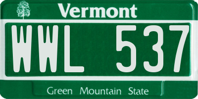 VT license plate WWL537