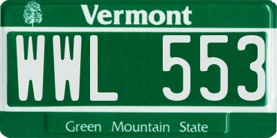 VT license plate WWL553