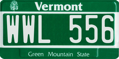VT license plate WWL556