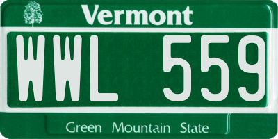 VT license plate WWL559