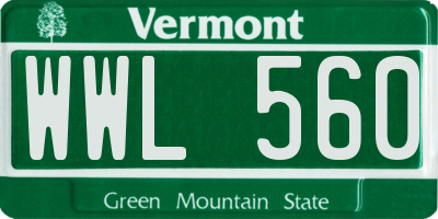 VT license plate WWL560