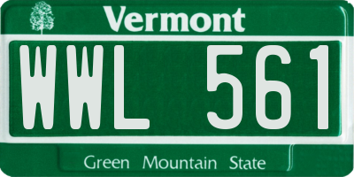 VT license plate WWL561