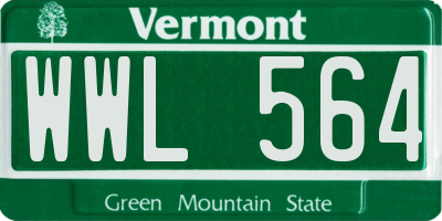 VT license plate WWL564