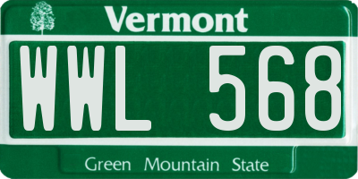 VT license plate WWL568