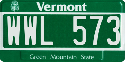 VT license plate WWL573
