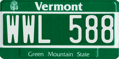 VT license plate WWL588