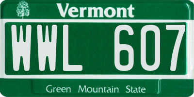 VT license plate WWL607