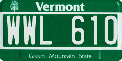 VT license plate WWL610