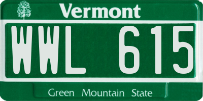 VT license plate WWL615