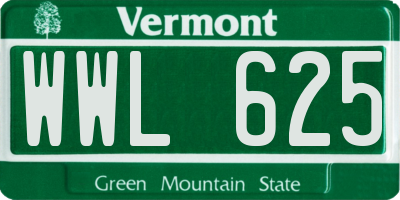 VT license plate WWL625