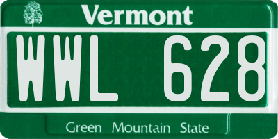 VT license plate WWL628
